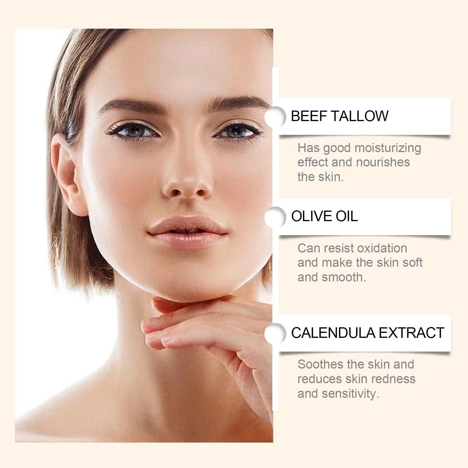 ​Beef Tallow Paste Deeply Moisturizer Brightening Wrinkle Remover Grass Fed Tallow Wild Honey Face Body Cream Skin Car